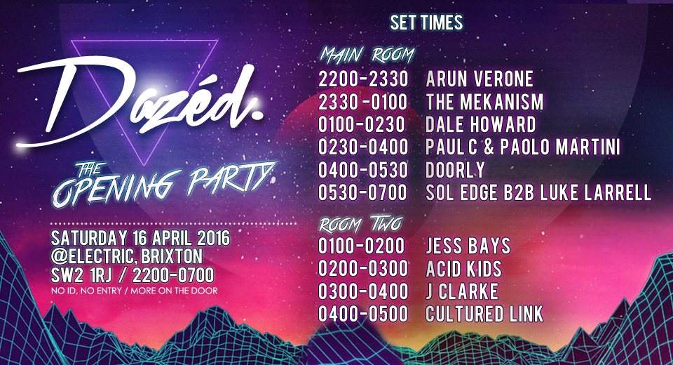 Dazéd Opening Party: Doorly, Paul C & Paolo Martini, Dale Howard, The Mekanism - フライヤー裏