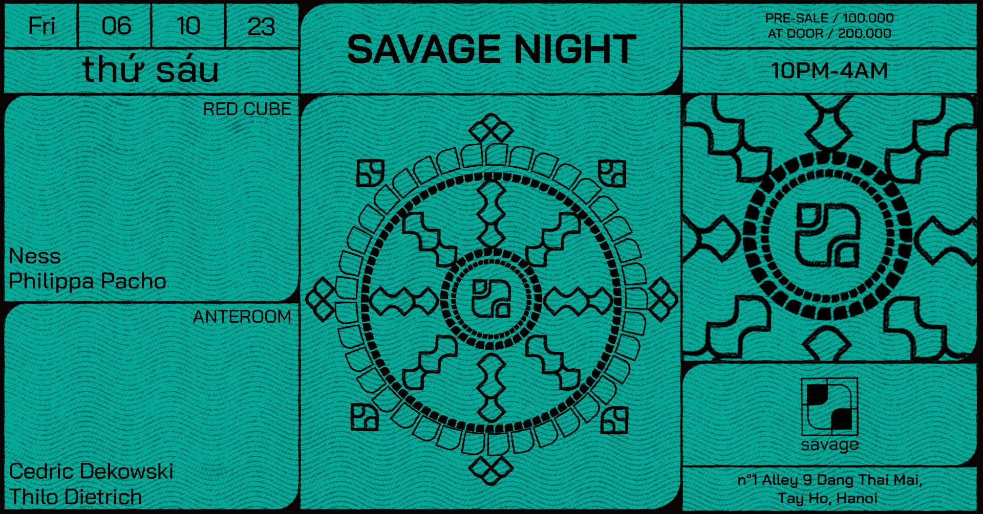 Savage Night - フライヤー裏