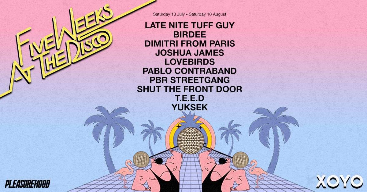 Five Weeks At The Disco (Day & Night): Late Nite Tuff Guy + Totally Enormous Extinct Dinosaurs - フライヤー表