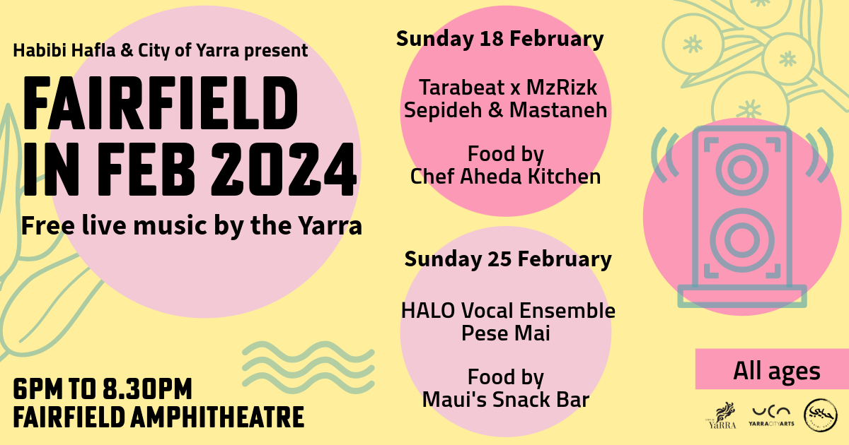 Fairfield in Feb - Tarabeat x MzRizk supported by Sepideh and Mastaneh - フライヤー裏