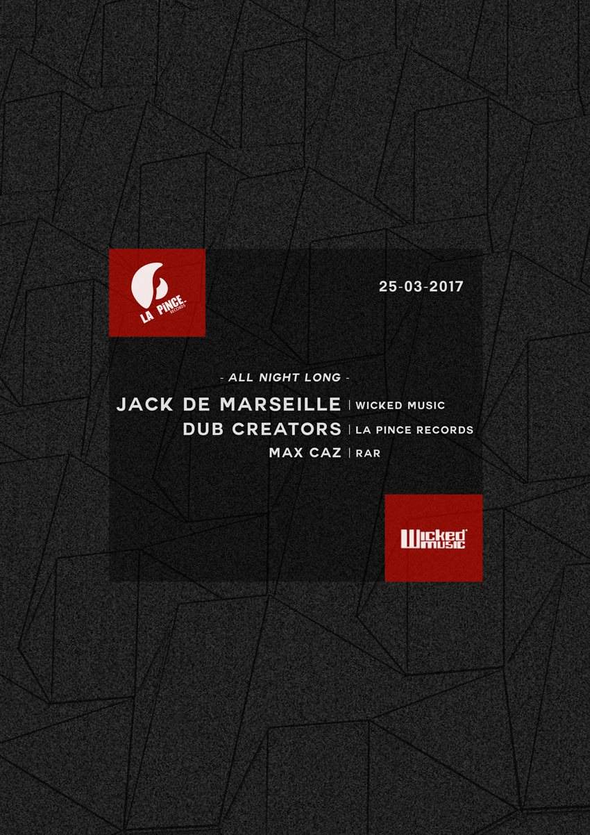 Jack De Marseille, Dub Creators, Max Caz - フライヤー表