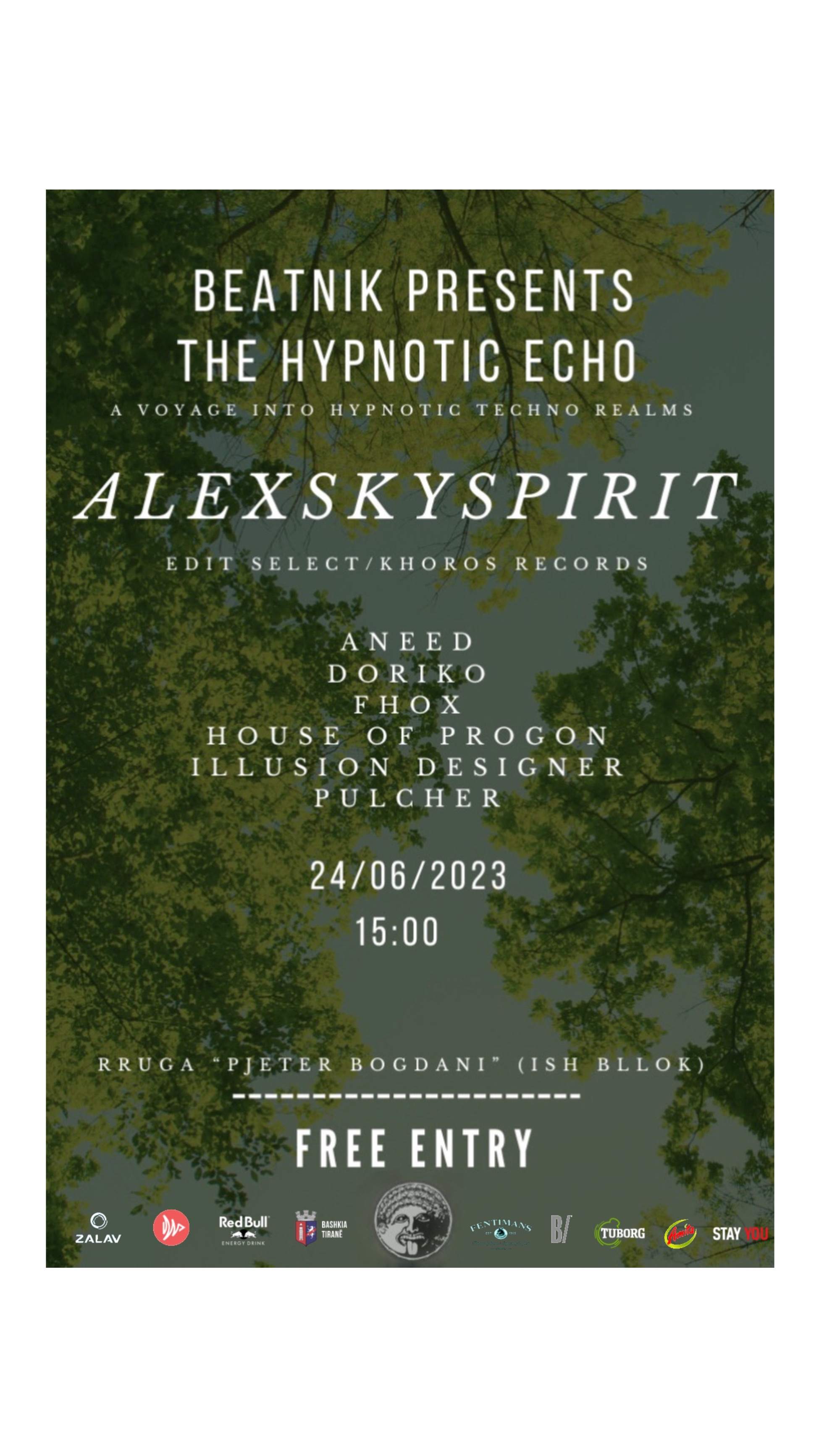 Beatnik presents: 'The Hypnotic Echo' w/Alexskyspirit  - Página frontal