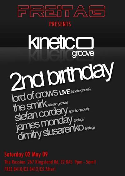 Freitag presents - Kinetic Groove's 2nd Birthday - フライヤー表