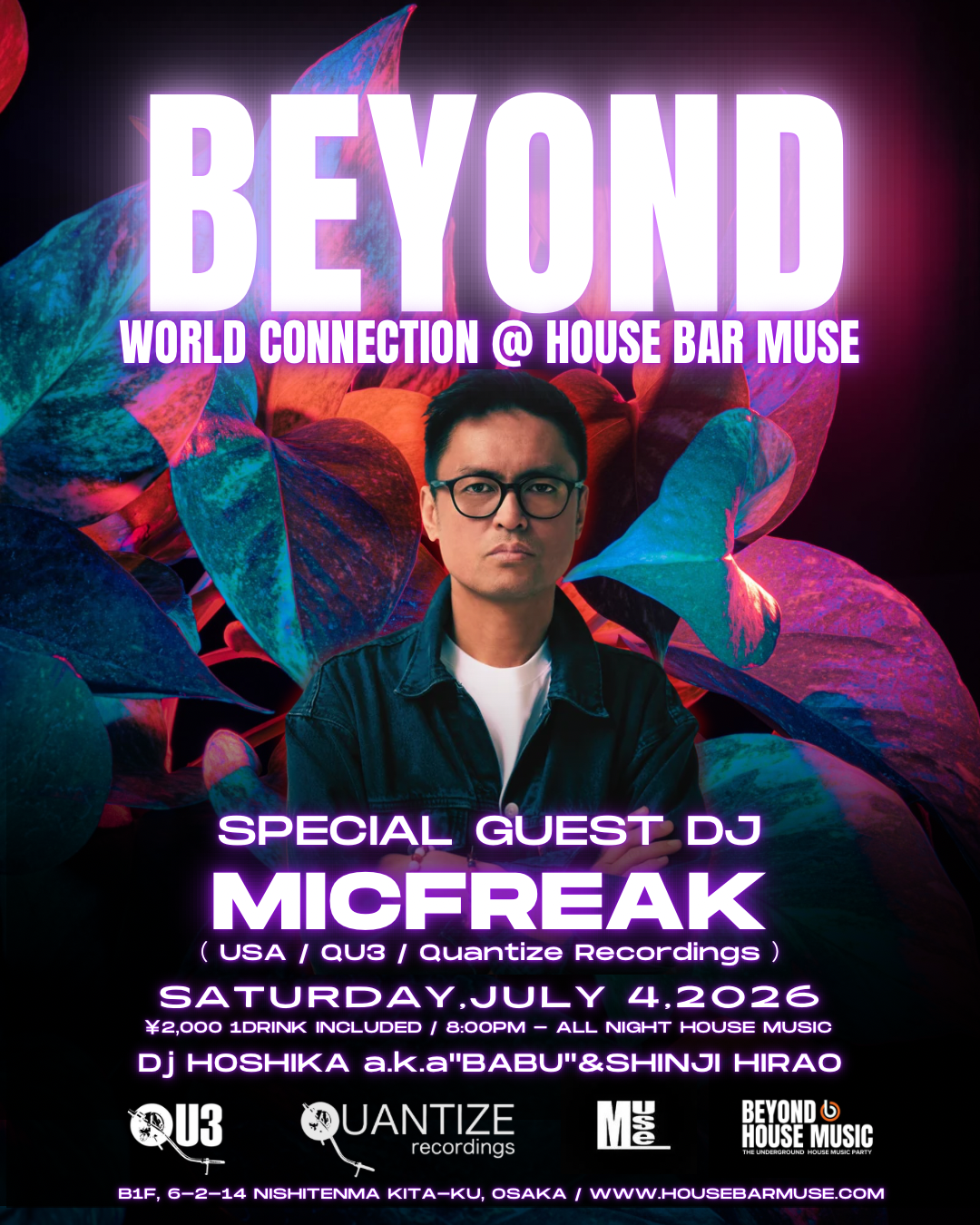 BEYOND the underground house music party at House Bar Muse, Osaka