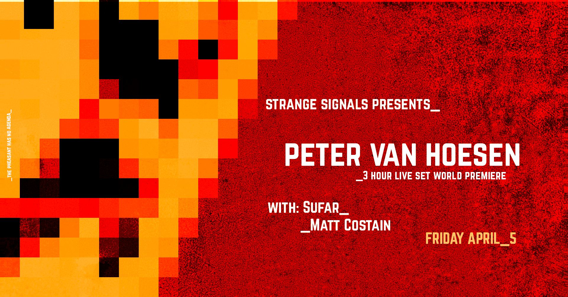 Strange Signals presents Peter Van Hoesen (3hrs LIVE) - フライヤー表