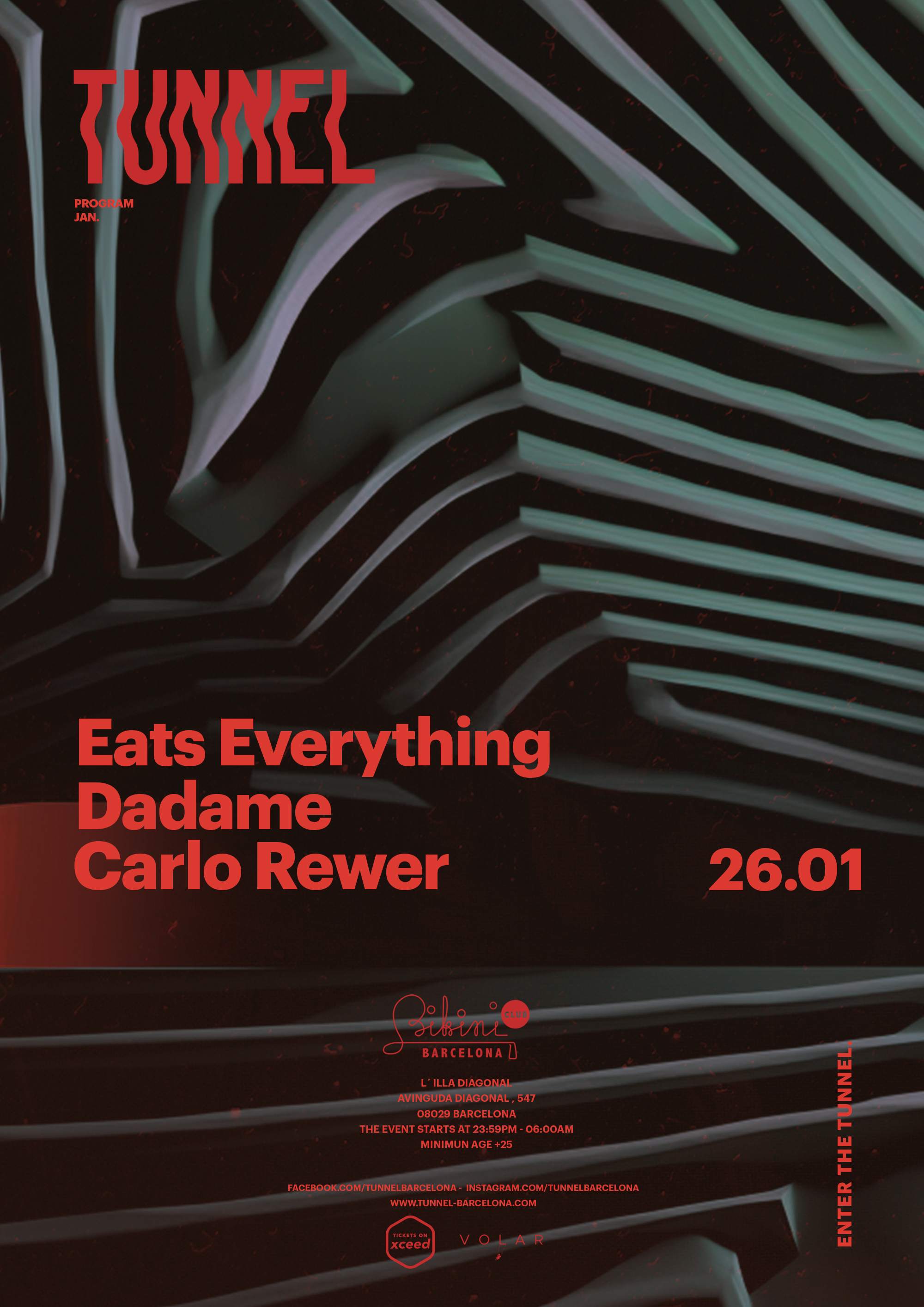 Tunnel pres. Eats Everything, Dadame, Carlo Rewer - フライヤー表