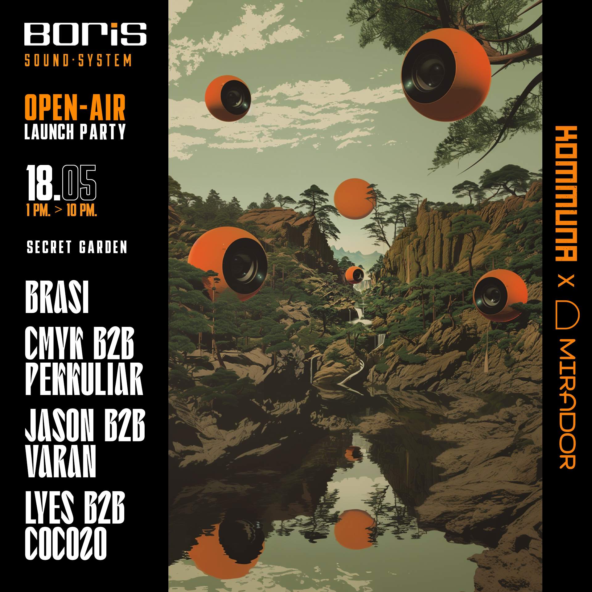 [CANCELLED] Kommuna x Mirador ● Open Air ● BORIS Sound System Launch Party - フライヤー表