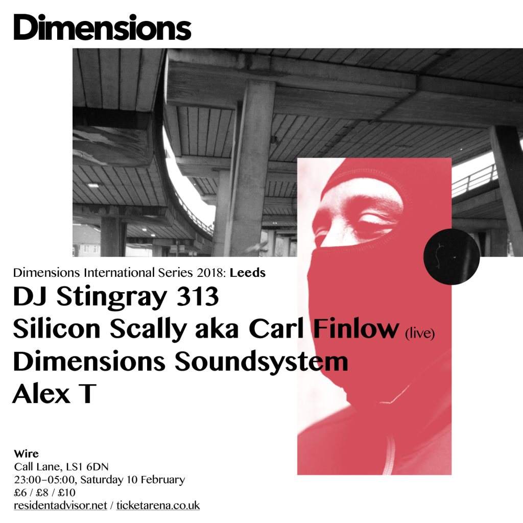 Dimensions - Dj Stingray 313, Silicon Scally & Dimensions Soundsystem - フライヤー表
