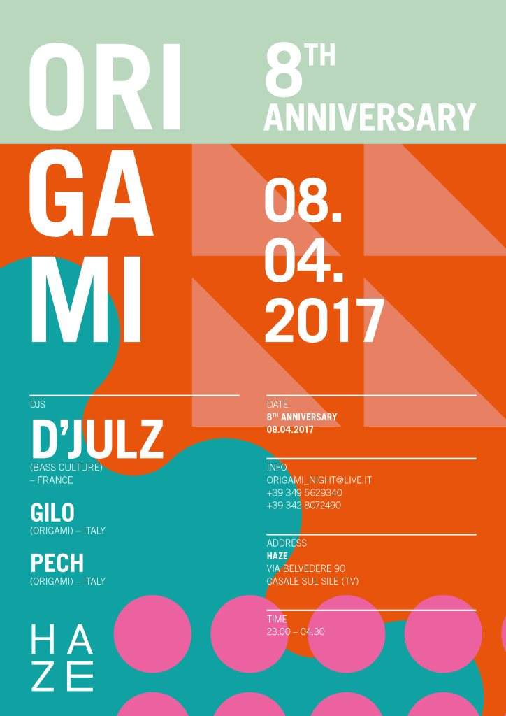 Origami 6th Anniversary presents D'Julz - フライヤー表