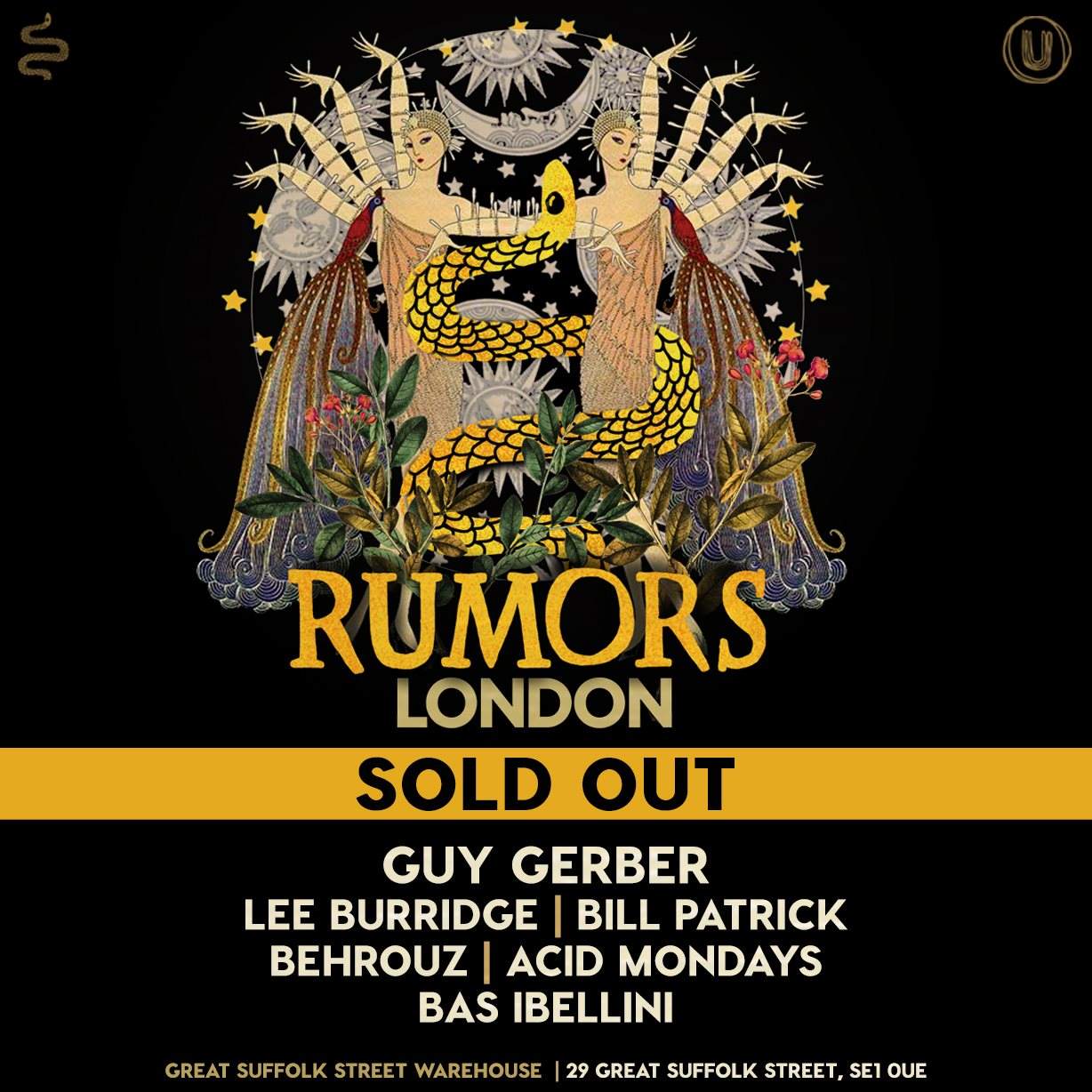 **Sold Out** Guy Gerber presents Rumors London - フライヤー表