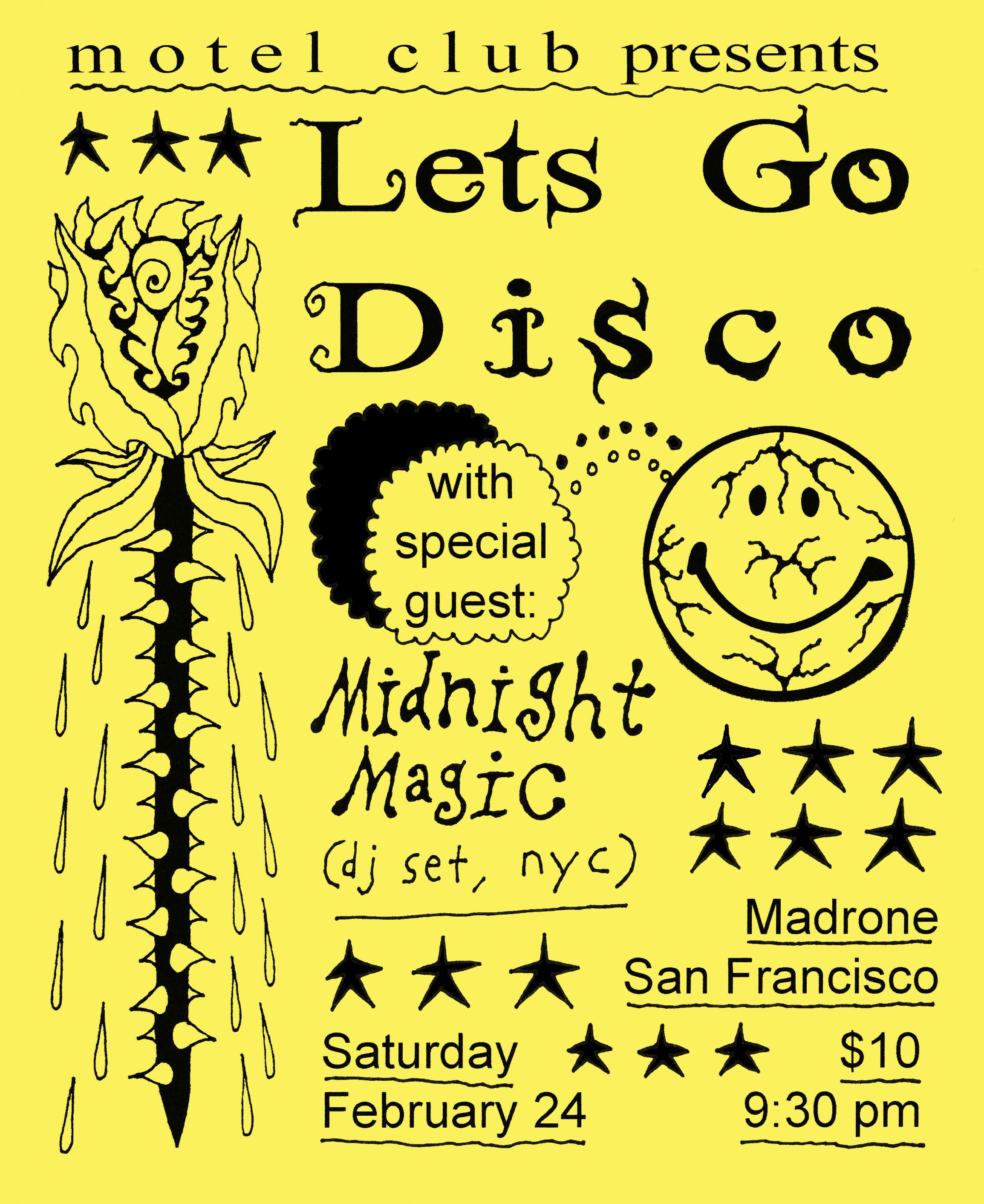 Motel Club presents Let's Go Disco with special guest Midnight Magic - フライヤー表