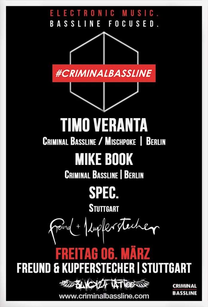Criminal Bassline in Stuttgart with Timo Veranta, Mike Book & Spec - Página frontal
