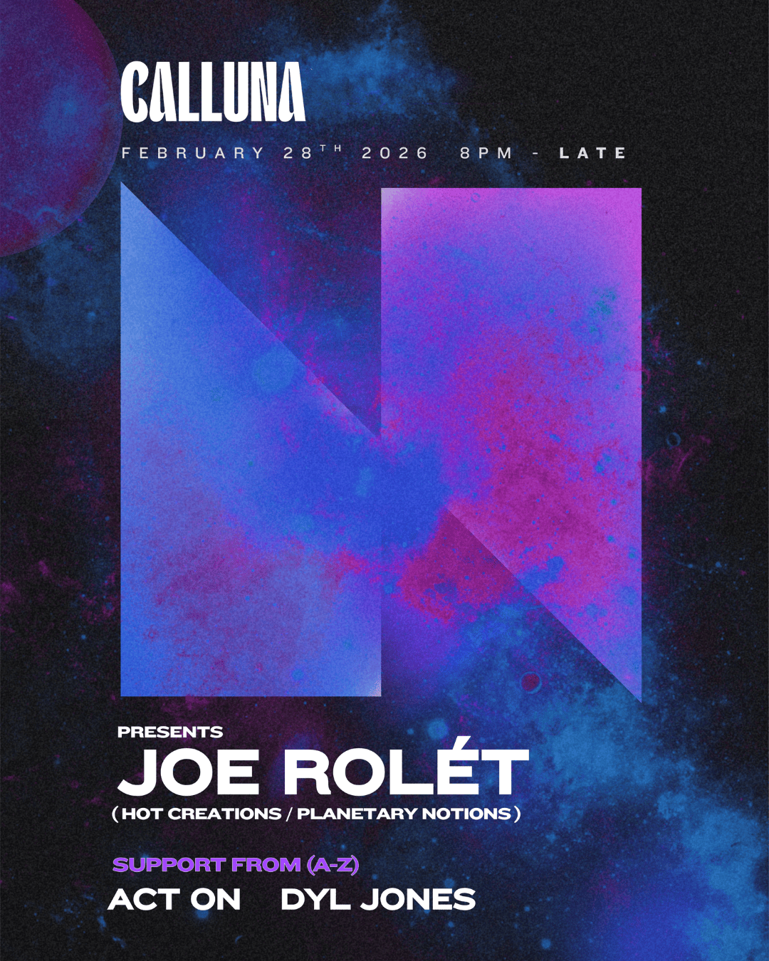 Calluna PRESENTS: JOE ROLET bei Calluna, Nottingham