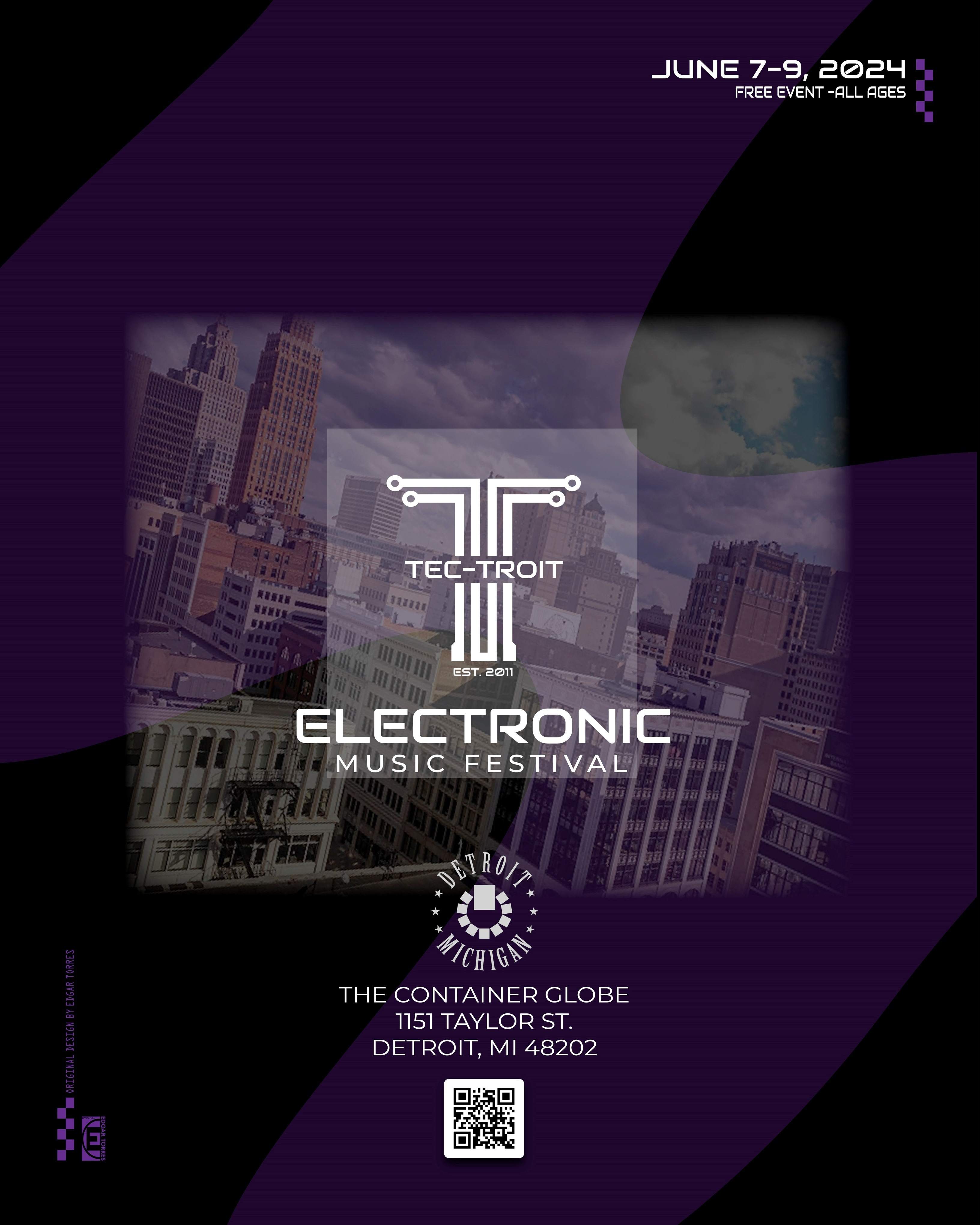 Tec-Troit Electronic Music Festival 2024 - フライヤー表