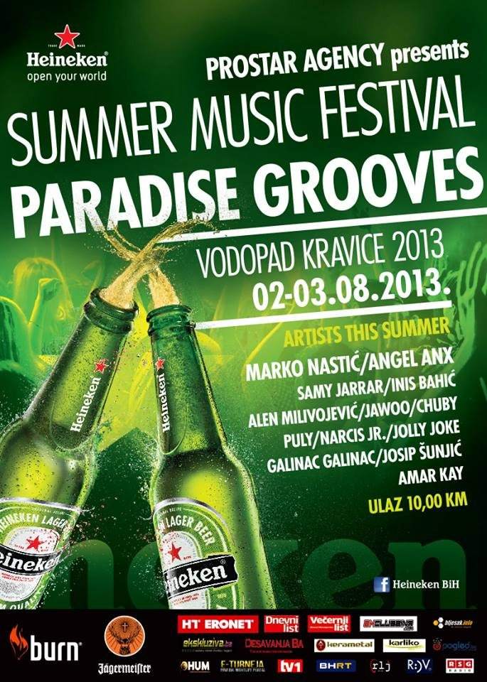 Summer Music Festival l Paradise Grooves l Vodopad Kravice 2013 VOL. 2 - フライヤー表