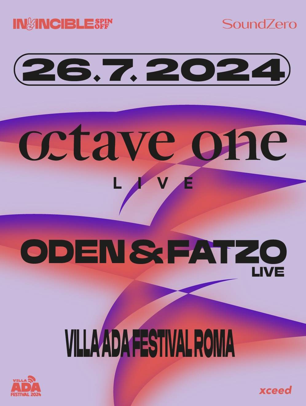 Octave One + Oden & Fatzo X Soundzero - Invicible Fest - フライヤー表