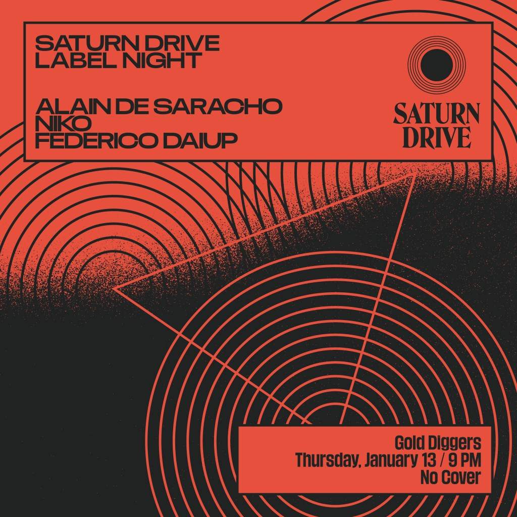 Saturn Drive Label Night Feat. Alain de Saracho, Niko, Federico Daiup - Página trasera