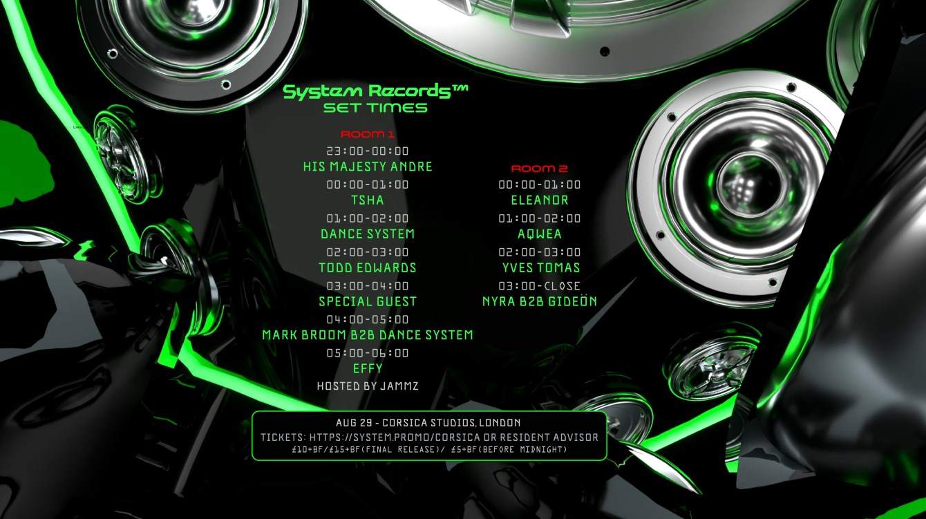 System Records: Todd Edwards, Dance System, Effy, Mark Broom & More - フライヤー表