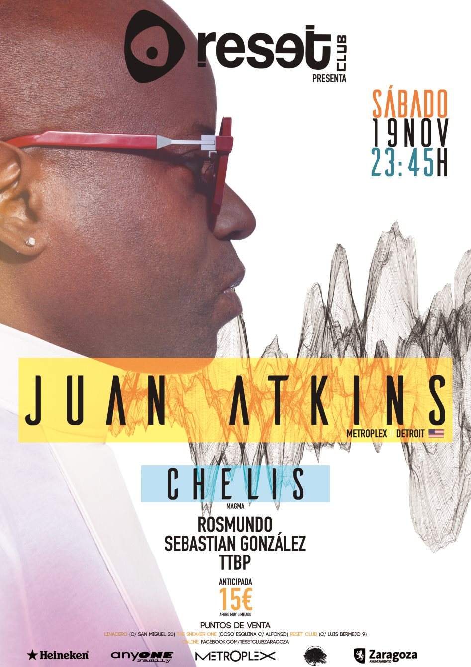 Juan Atkins + Chelis - フライヤー表