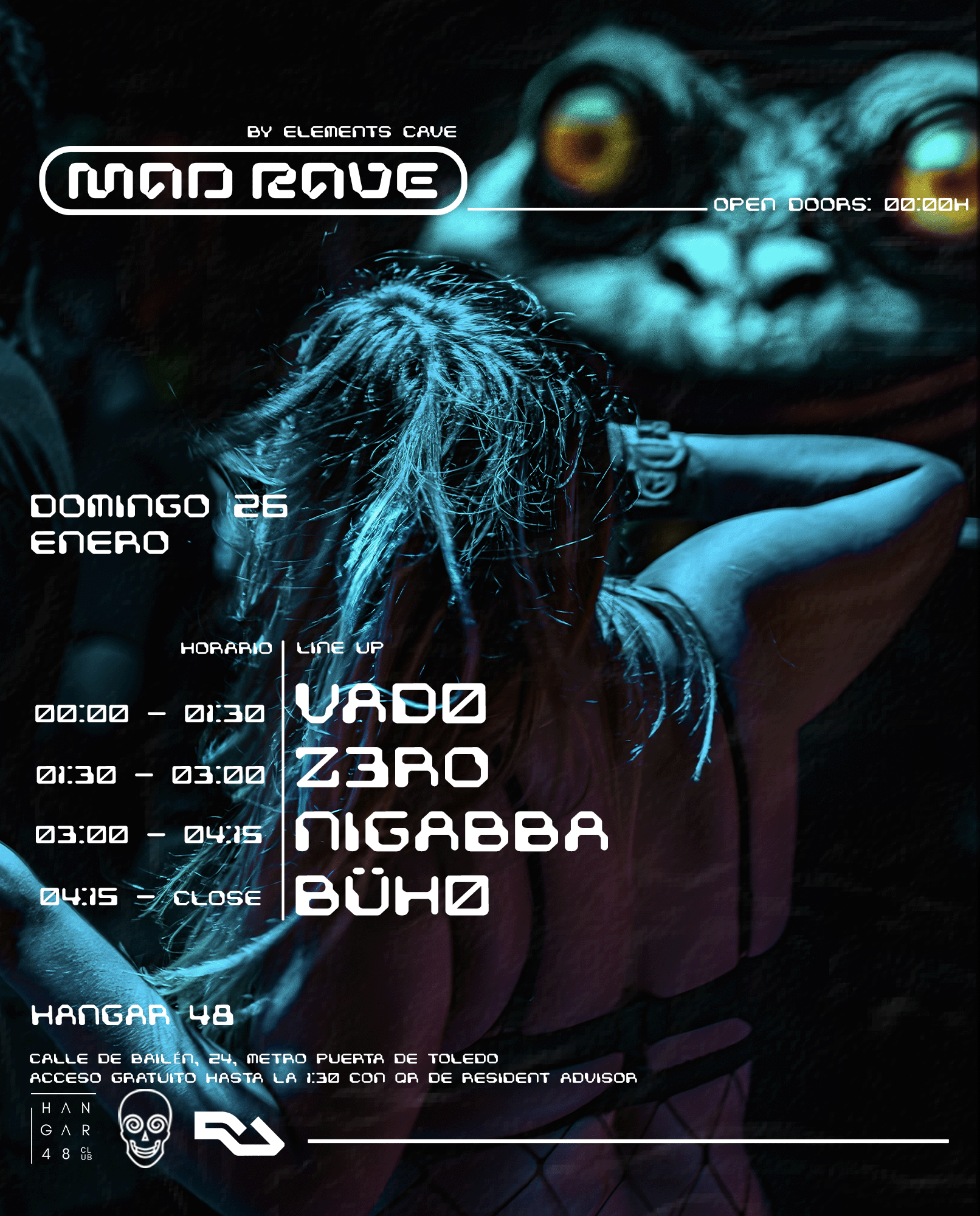 MAD RAVE by Elements Cave at Hangar48 Club, Madrid