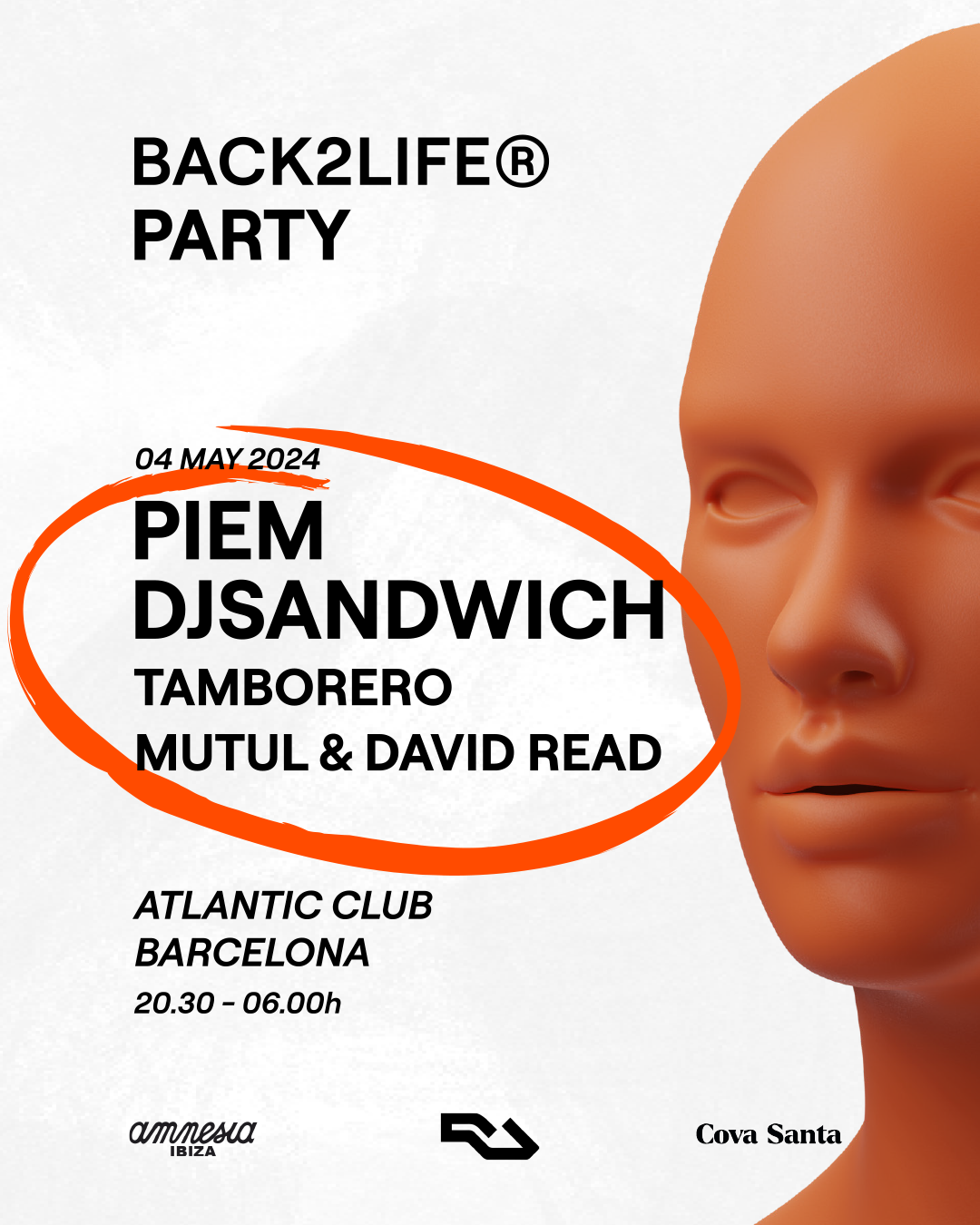 BACK2LIFE PARTY: Piem - Djsandwich - Tamborero - フライヤー表