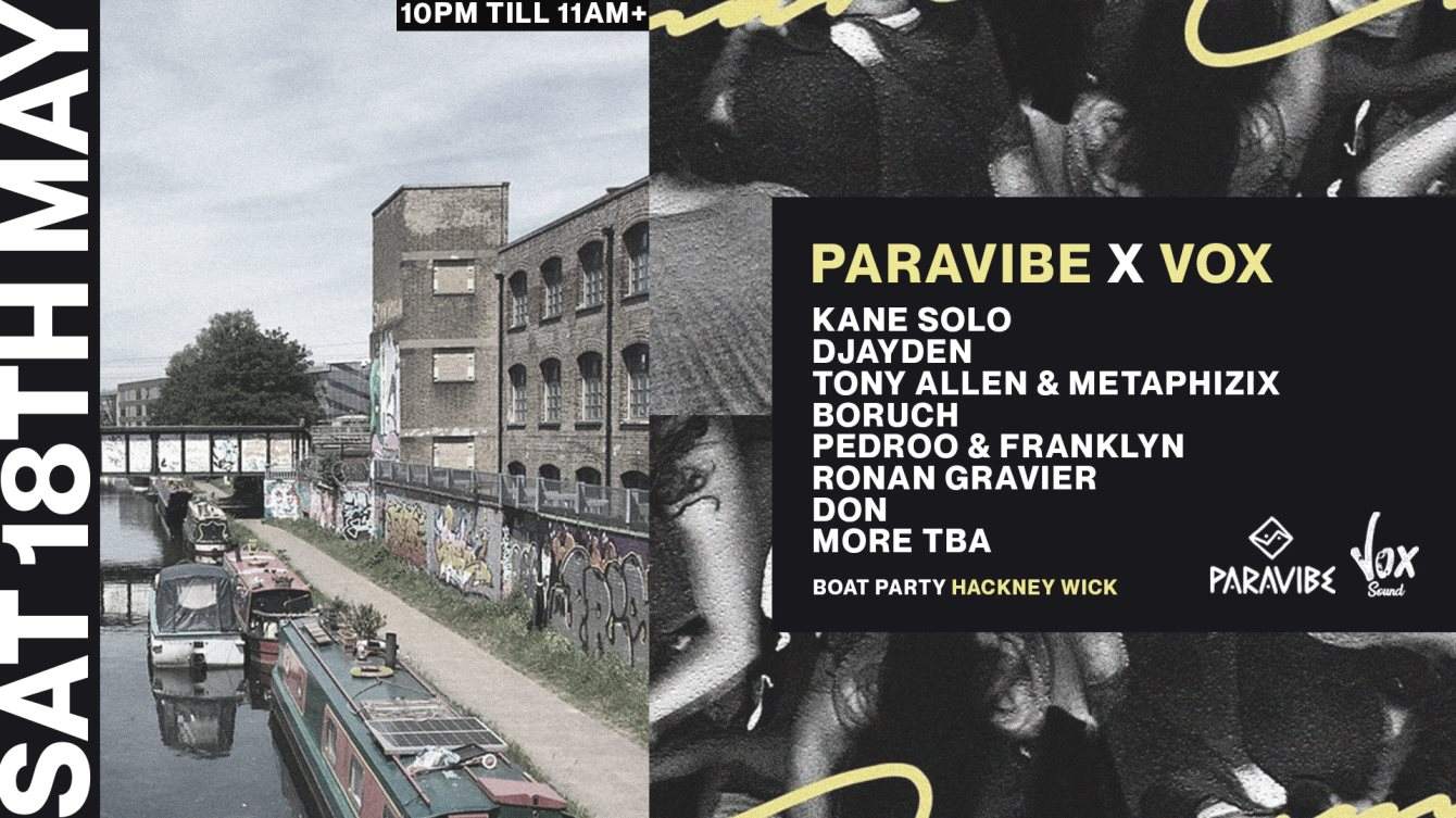 PARAVIBE X Vox Sound - Boat Party with Kane Solo & Friends - フライヤー表