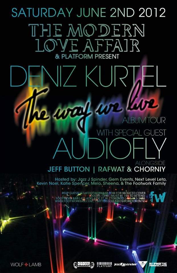 The Modern Love Affair presents The Way We Live Album Tour with Deniz Kurtel & Audiofly - Página frontal