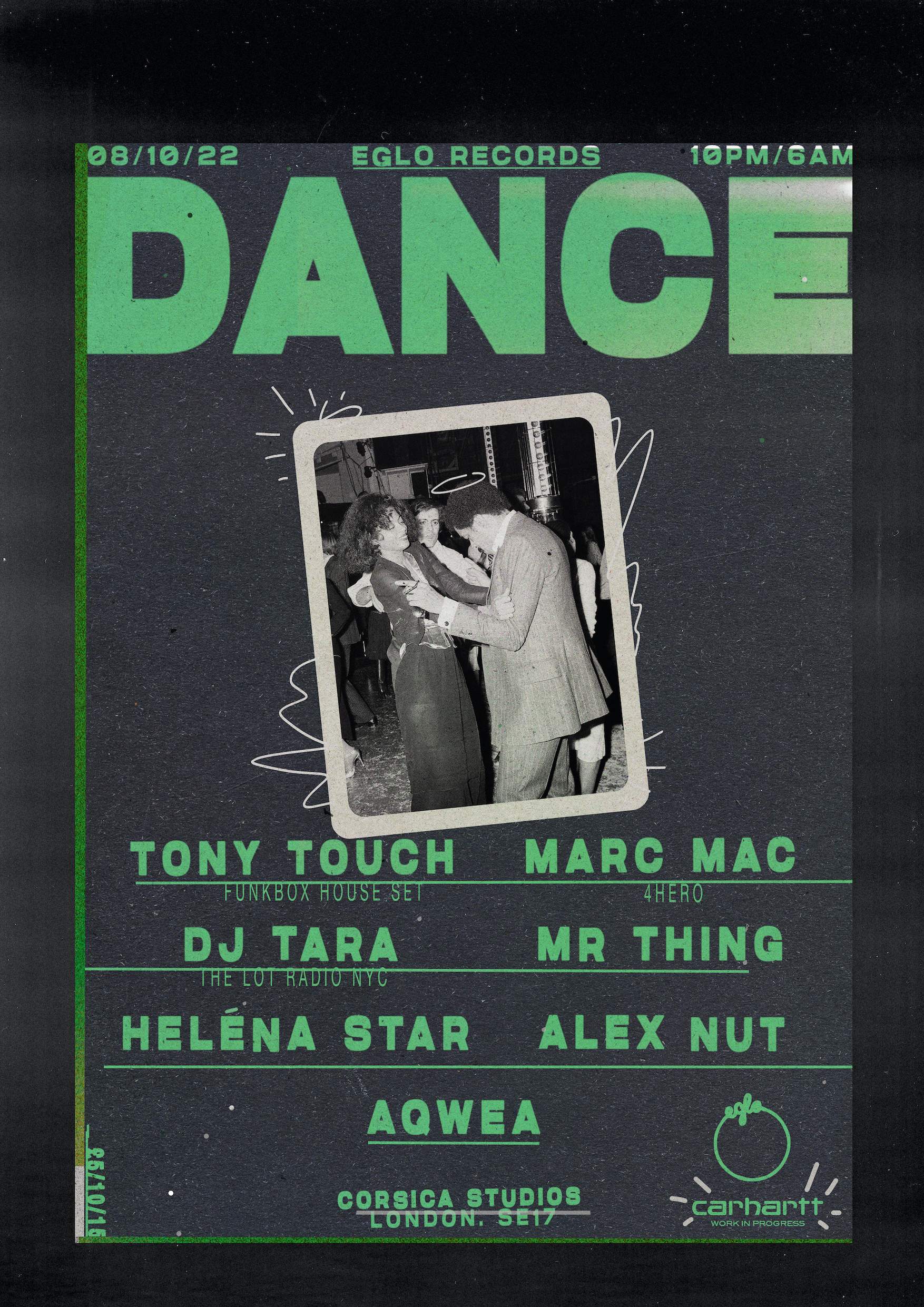 Eglo Records DANCE // Tony Touch (NYC), Marc Mac (4Hero), DJ Tara (NYC), Alex Nut & More - Flyer back