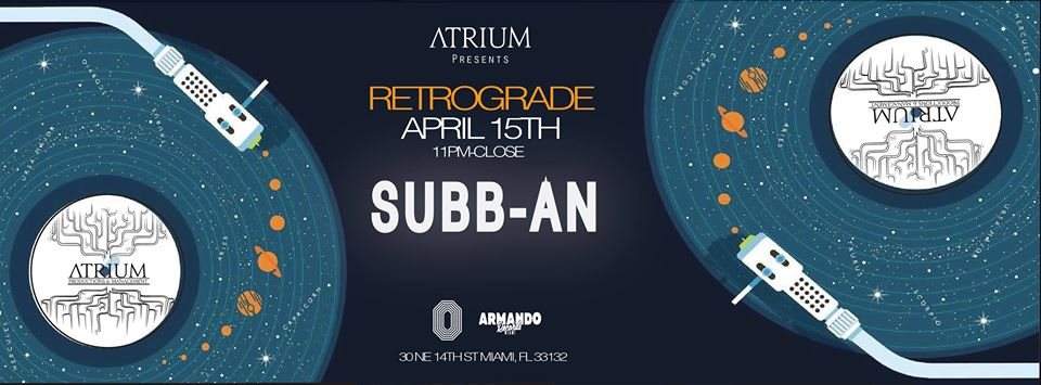 Atrium presents: Subb-An - フライヤー表