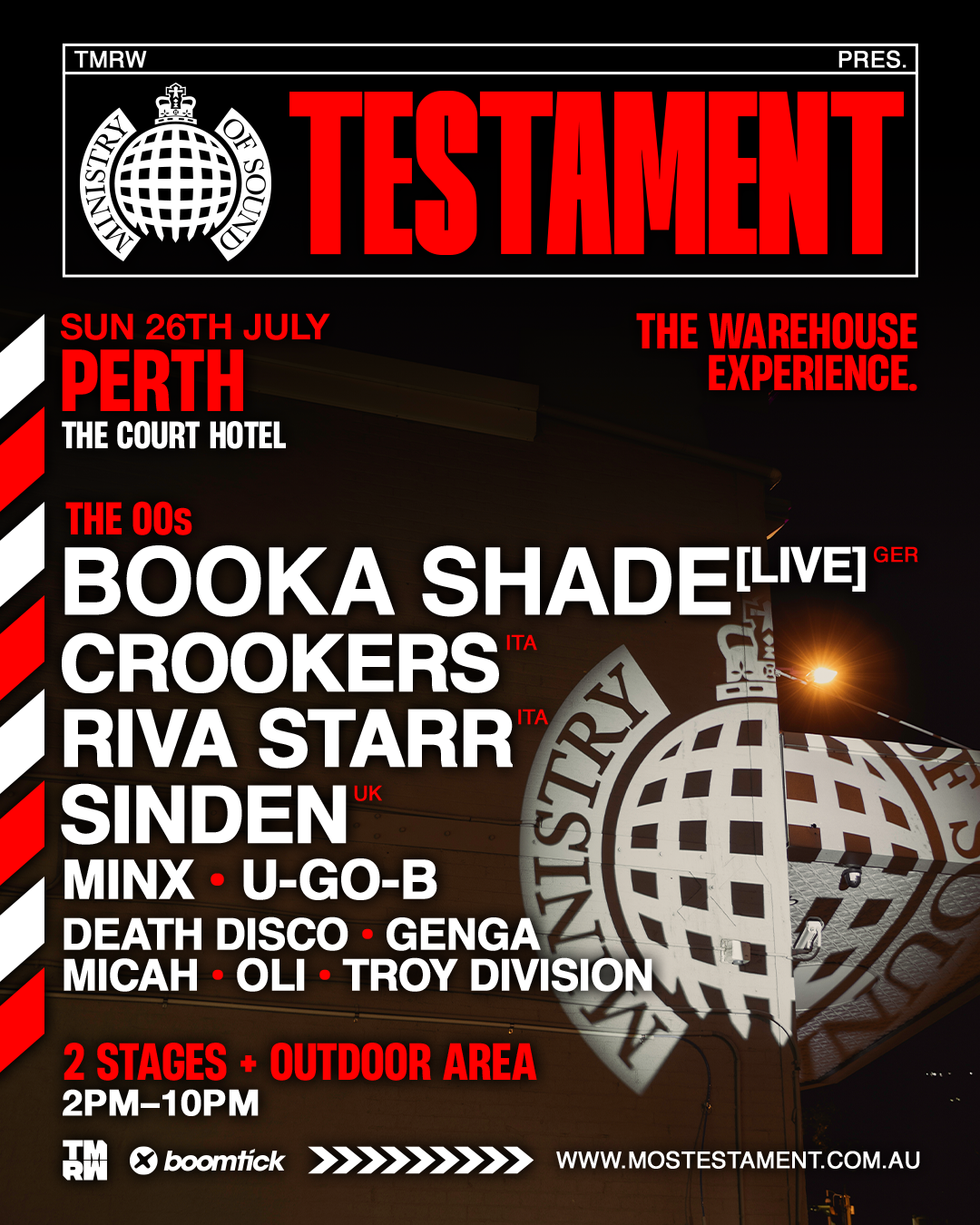 Ministry of Sound Testament Perth 00s at The Court Hotel, Perth