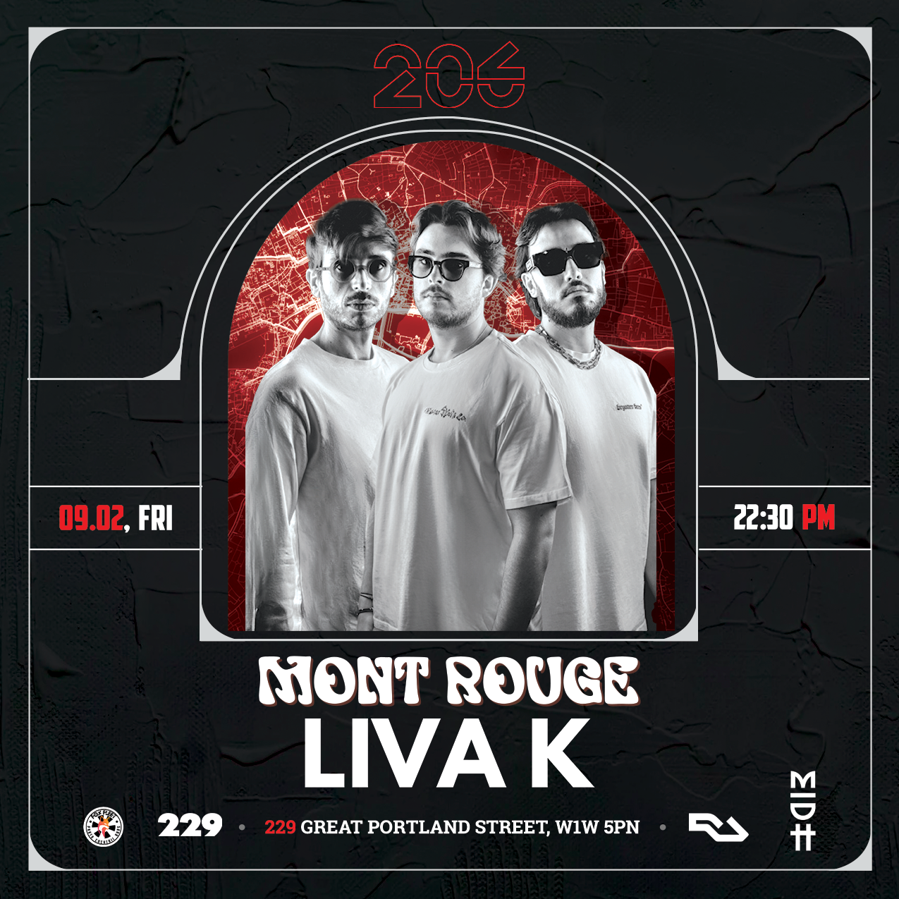 206 presents: Liva K, Mont Rouge - フライヤー裏