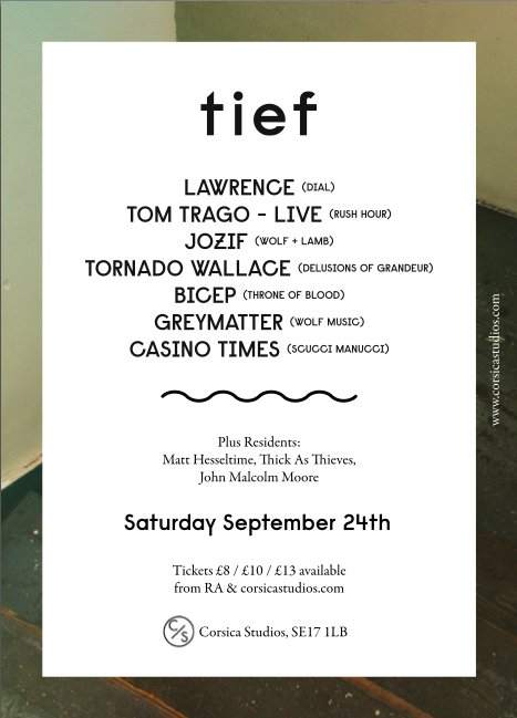 Tief Launch Party with Lawrence, Tom Trago live, Jozif - Página trasera
