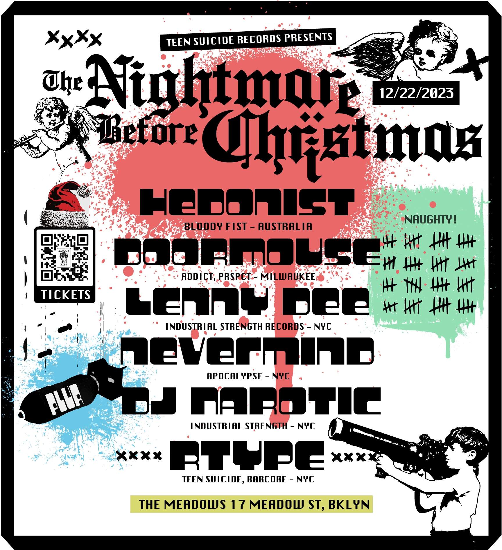 The Nightmare Before Christmas: Hedonist, Lenny Dee, Dormouse, Nevermind, DJ Narotic, rtype - フライヤー表
