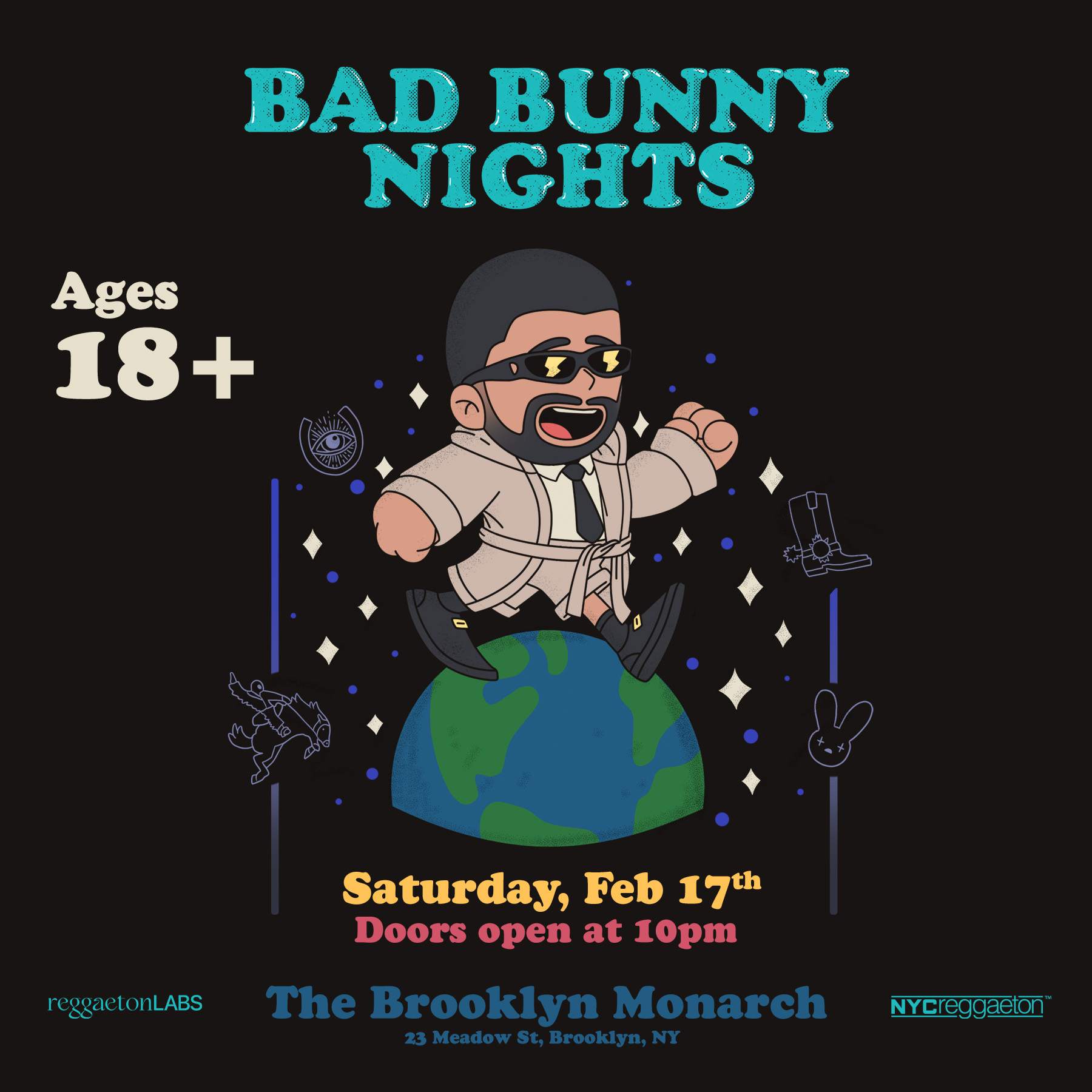 Bad Bunny Nights - February 17th (18+) - フライヤー裏