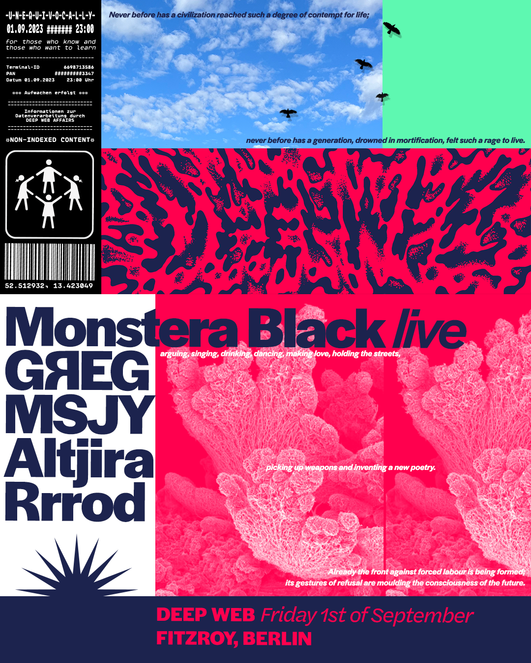 Deep Web: Monstera Black (live), GЯEG, MSJY, Altjira & Rrrod - Página frontal
