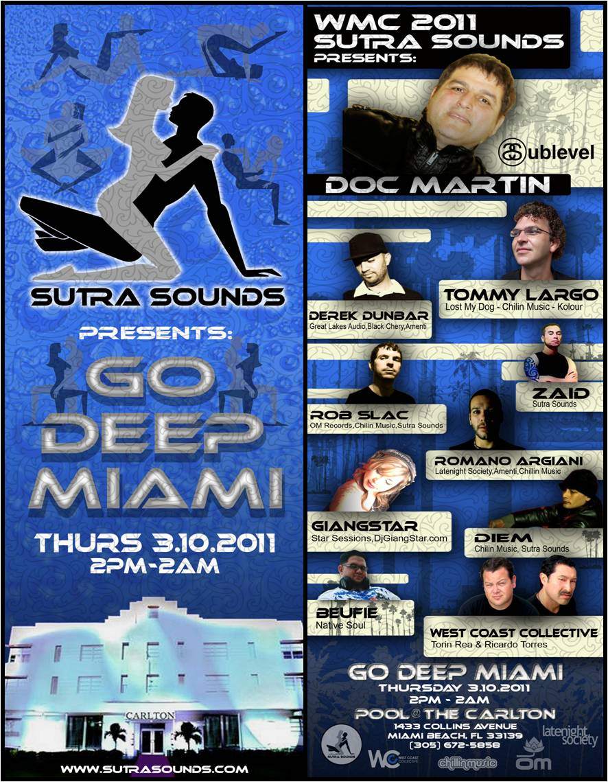 Sutra Sounds Presents Go Deep Miami Pool Party - フライヤー表