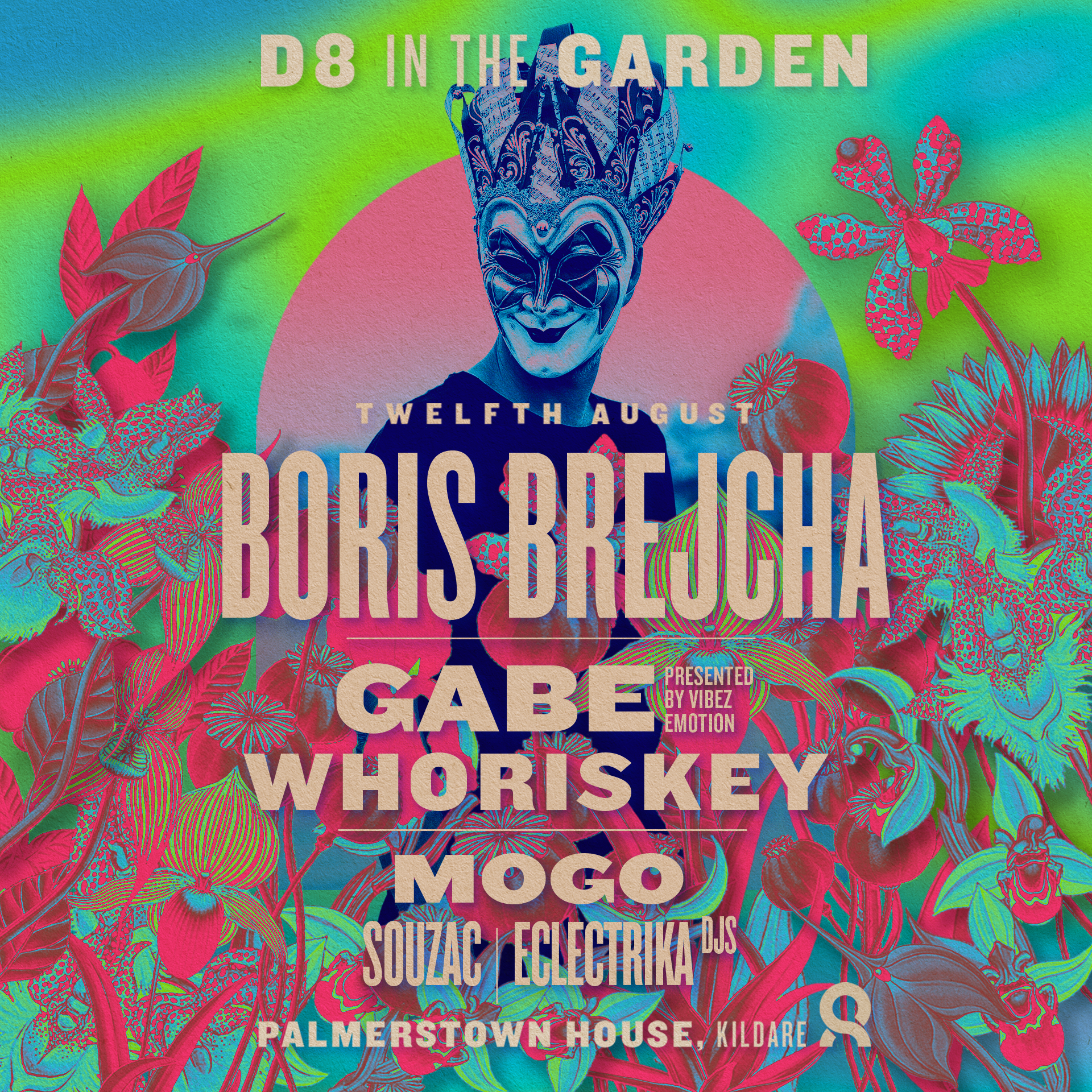D8 In The Garden - Boris Brejcha - フライヤー裏