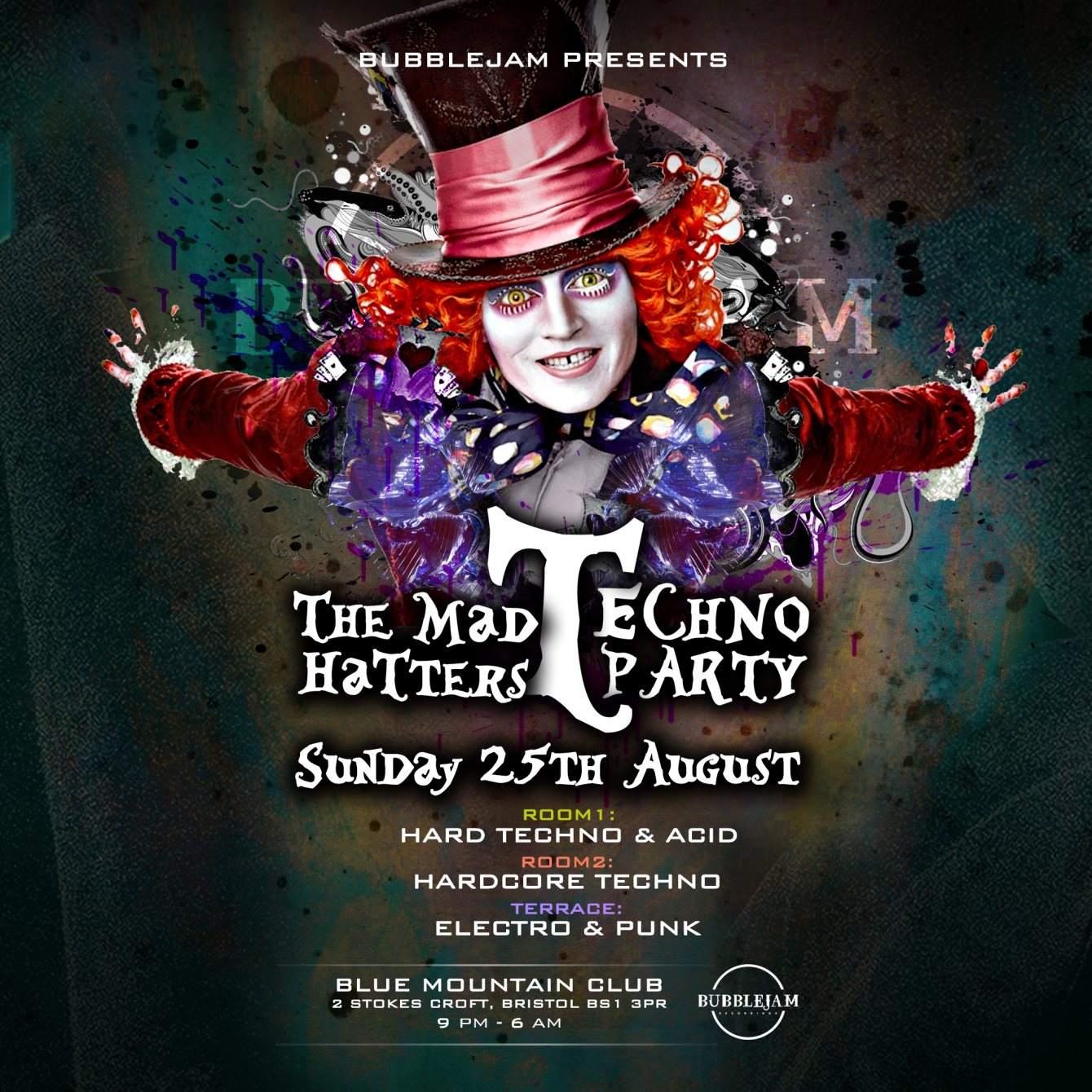 Bubblejam presents The Mad Hatters Techno Party - Página frontal