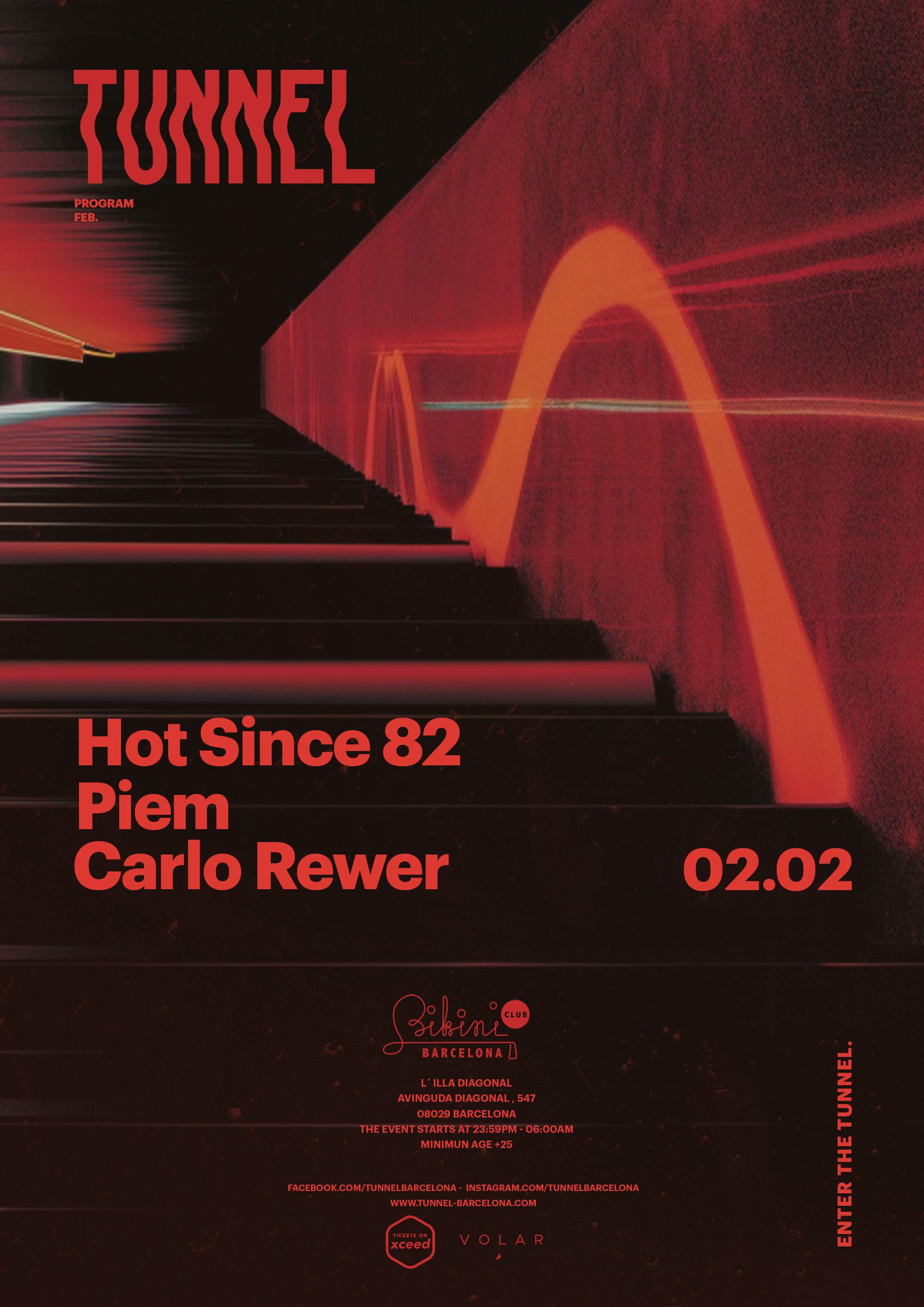 Tunnel pres. Hot Since 82, Piem, Carlo Rewer ///SOLD OUT/// - フライヤー表