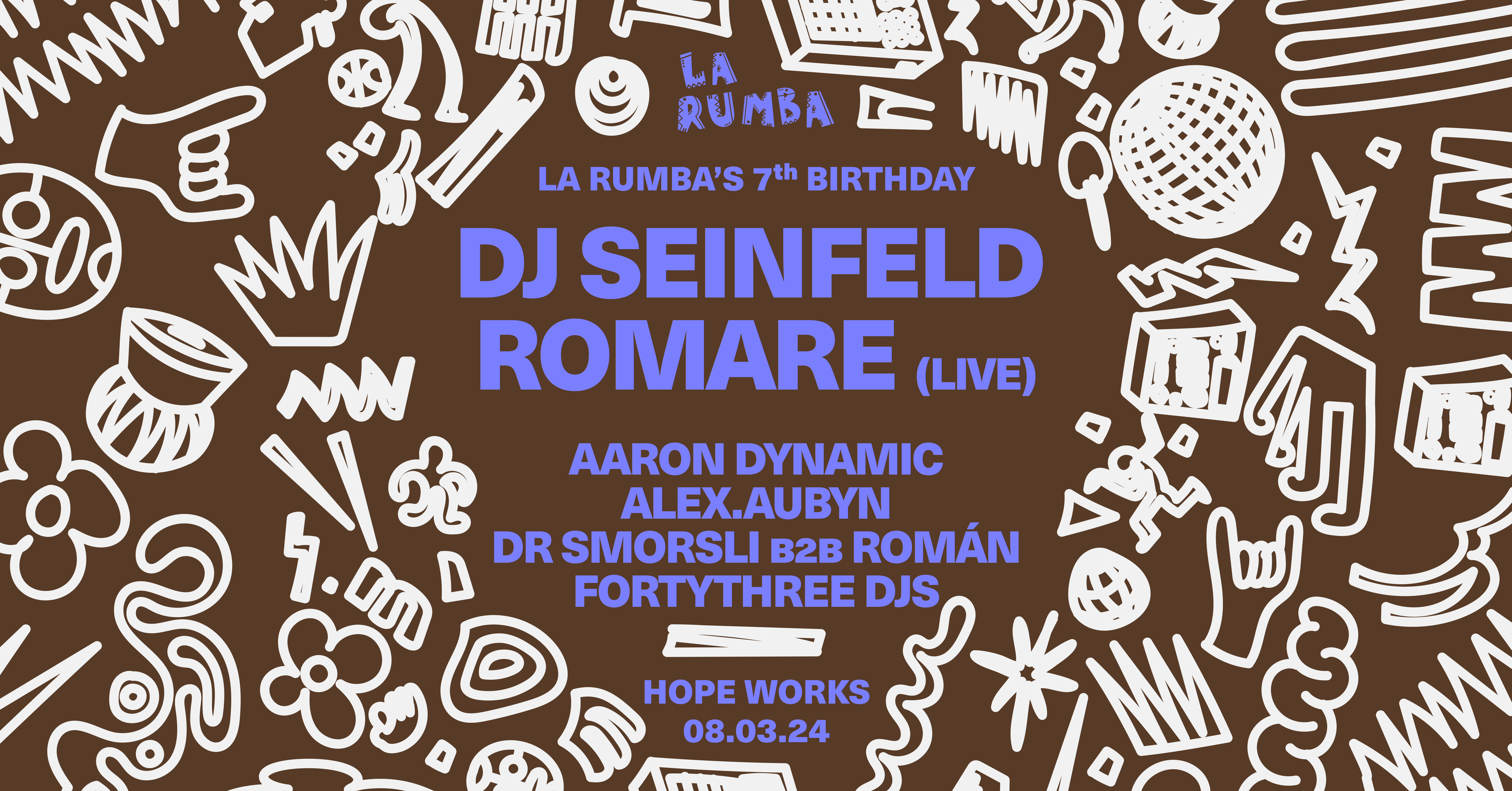 La Rumba's 7th Birthday: DJ Seinfeld, Romare (live), Dr Smorsli b2b Román + more - Página frontal