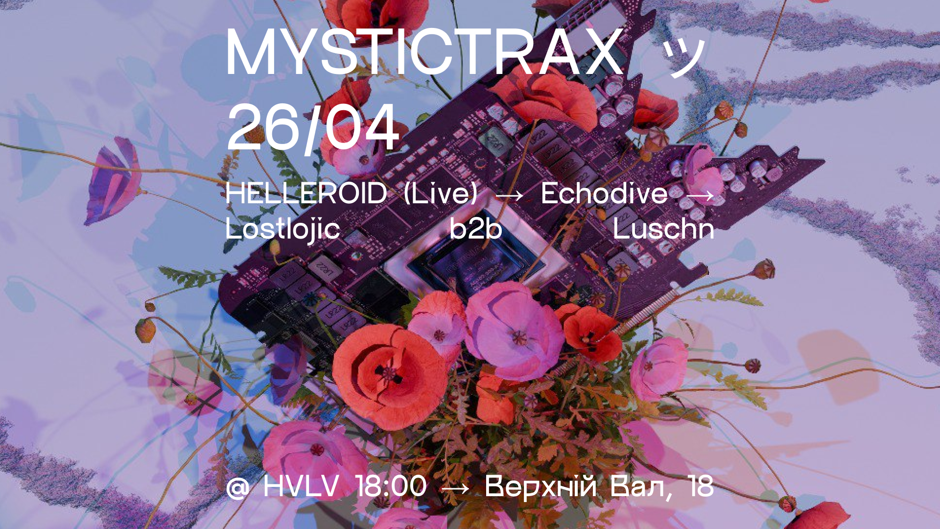Mystictrax: helleroid (Live), Echodive, Lostlojic, Luschn - Página frontal