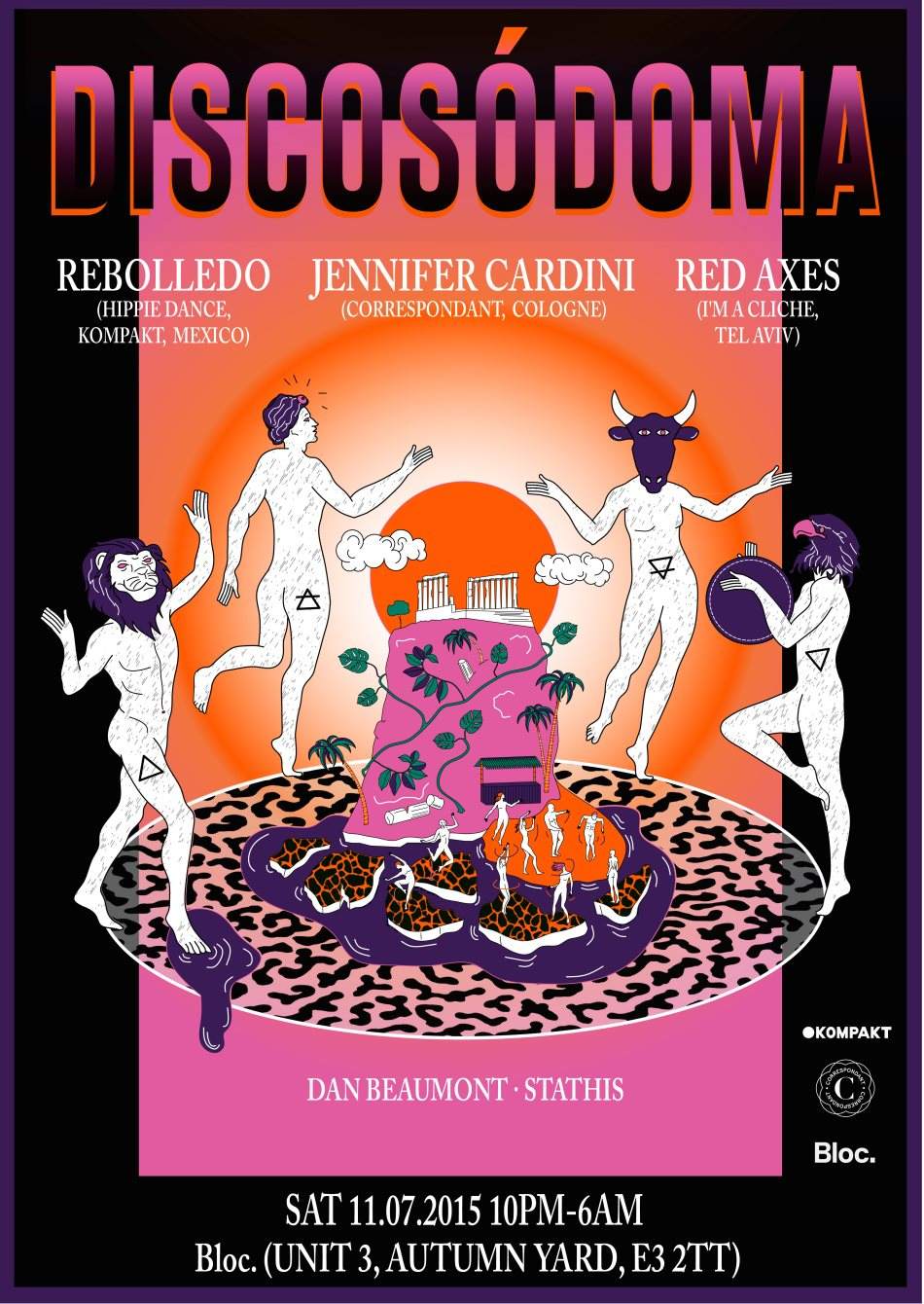 Discosódoma with Rebolledo, Jennifer Cardini, Red Axes, Dan Beaumont + Residents - Página trasera