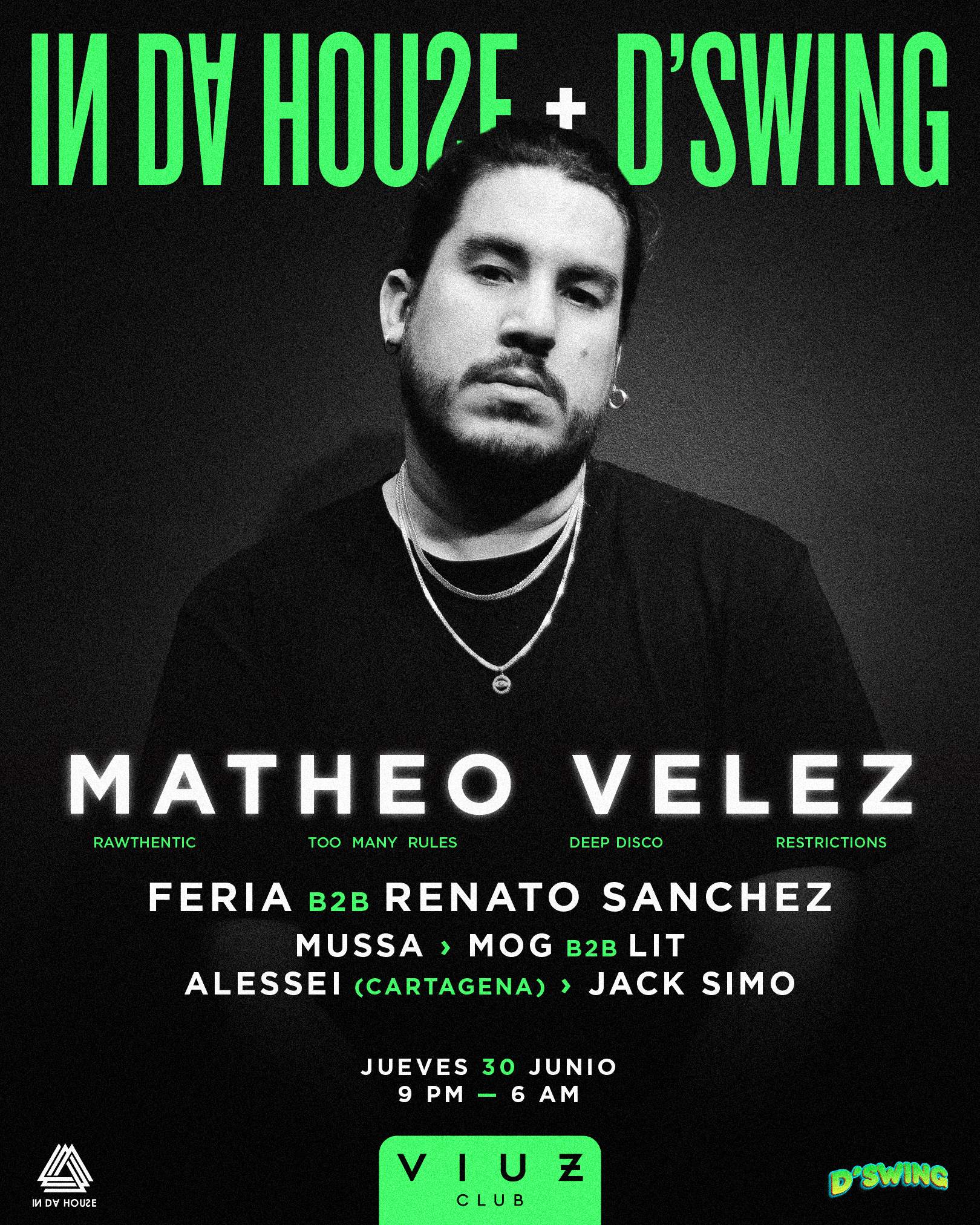 In Da House + D'Swing Pres. Matheo Velez - Página frontal