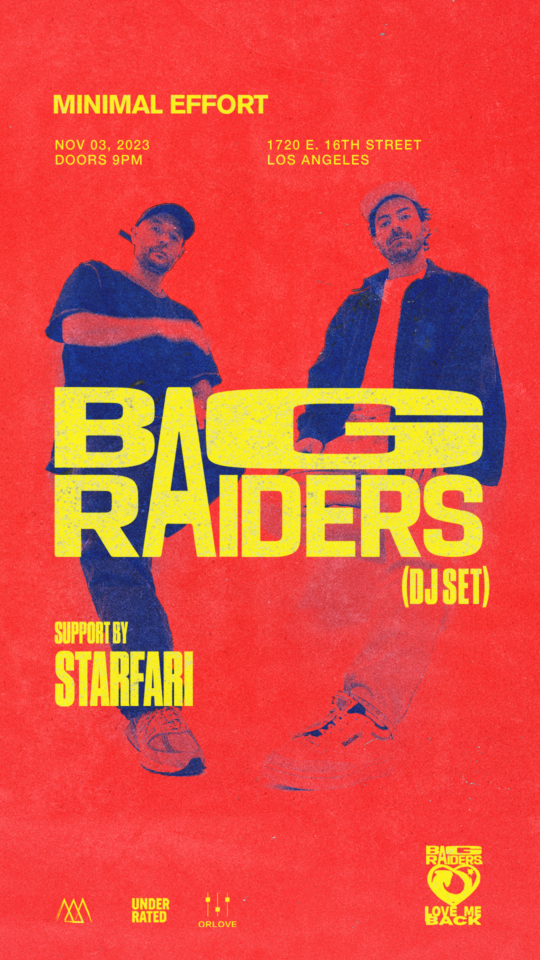 Minimal Effort: Bag Raiders (DJ) Love Me Back Tour - Página trasera