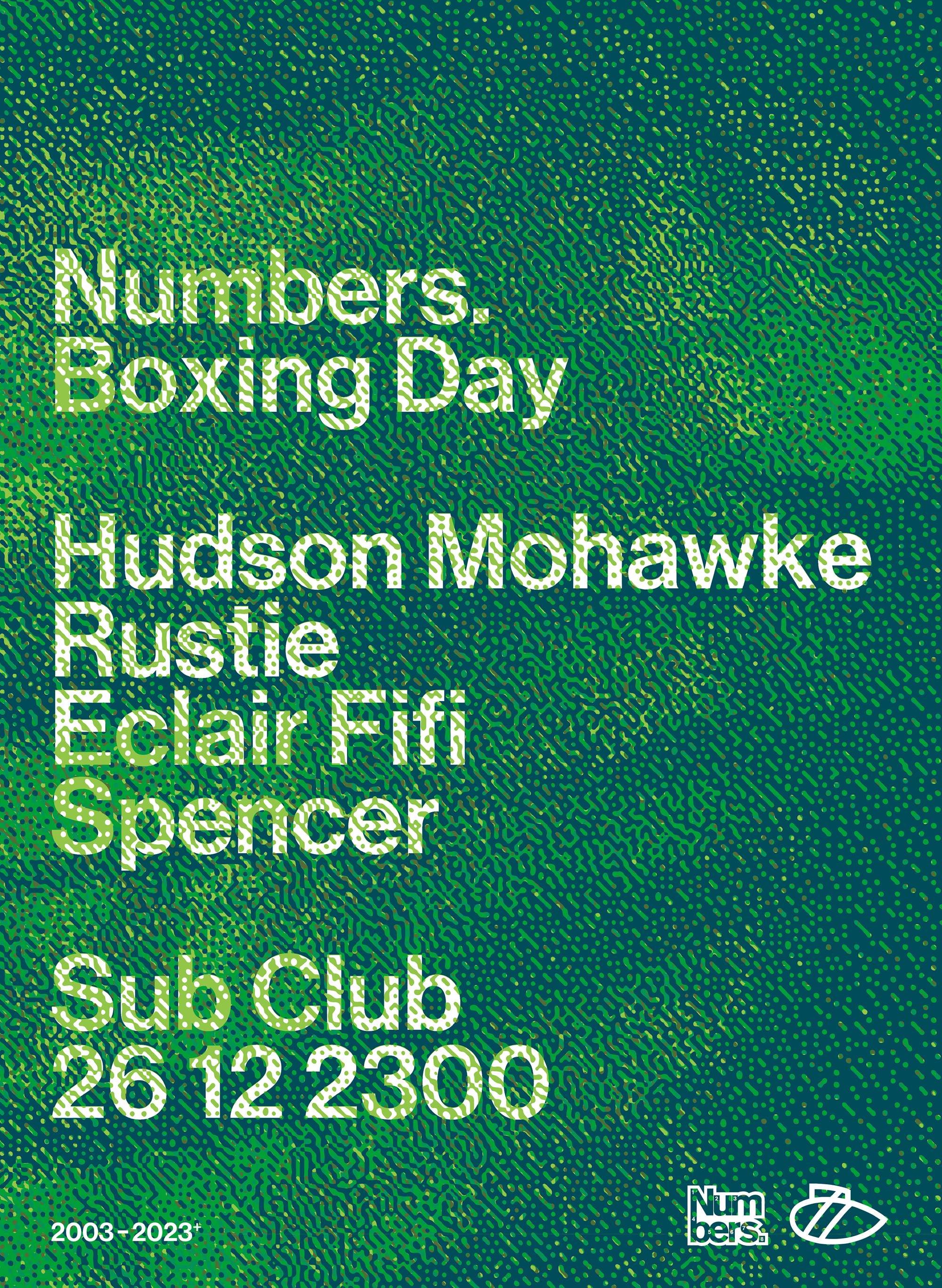 Numbers Boxing Day - Hudson Mohawke + Rustie + Eclair Fifi + Spencer - フライヤー表