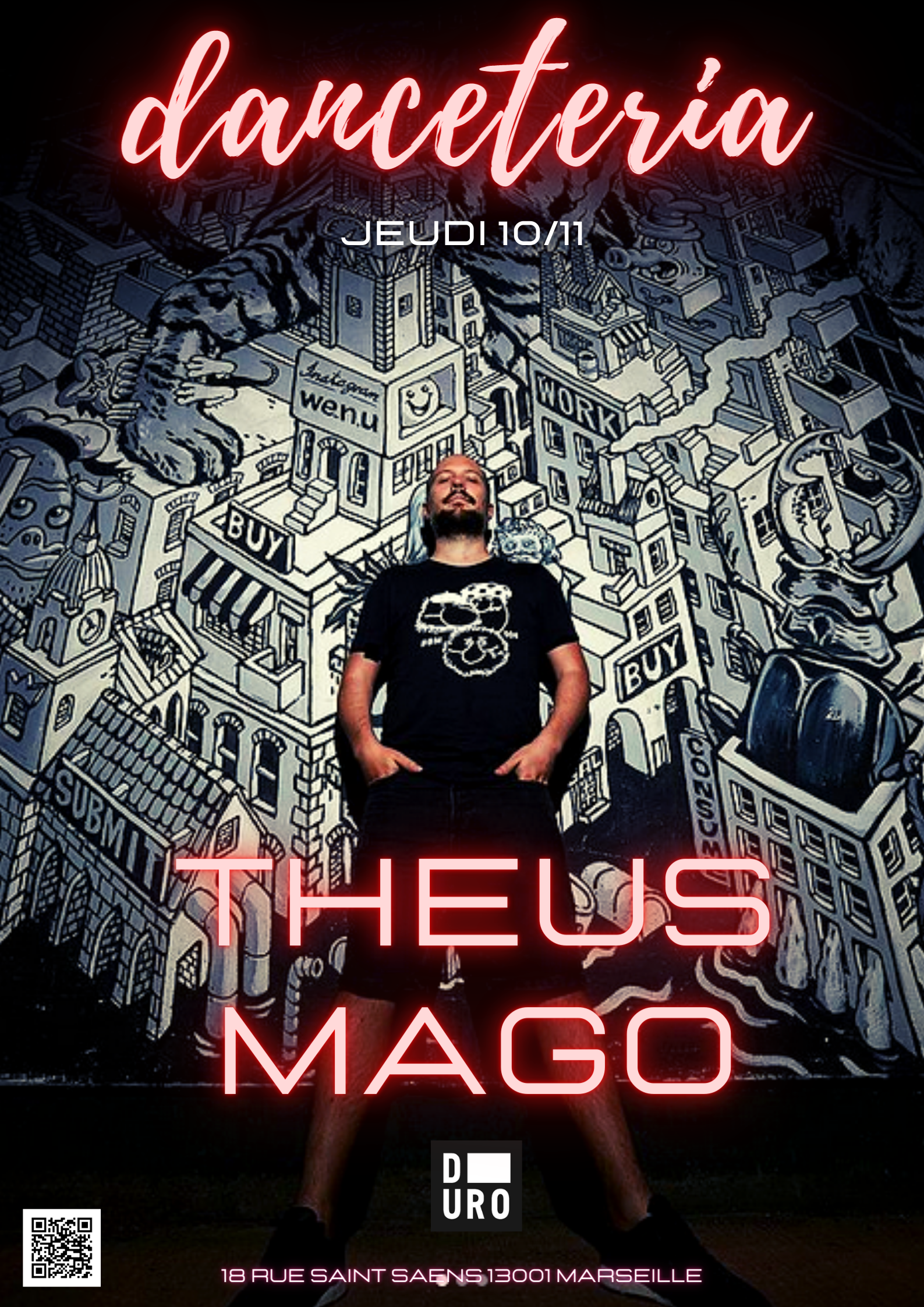 Theus Mago + Phred Noir + Remain + Chris Gavin - フライヤー表