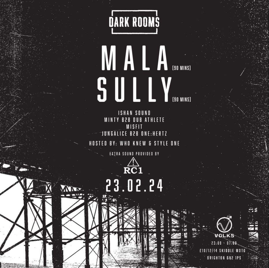Dark Rooms: Mala & Sully - フライヤー表