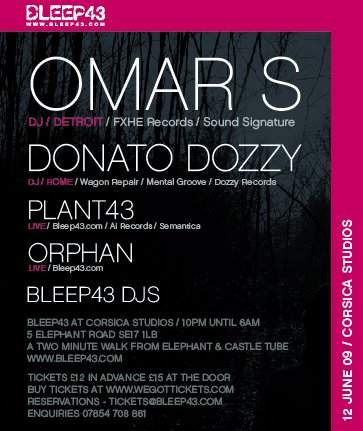Bleep43 - Omar-S & Donato Dozzy - フライヤー表