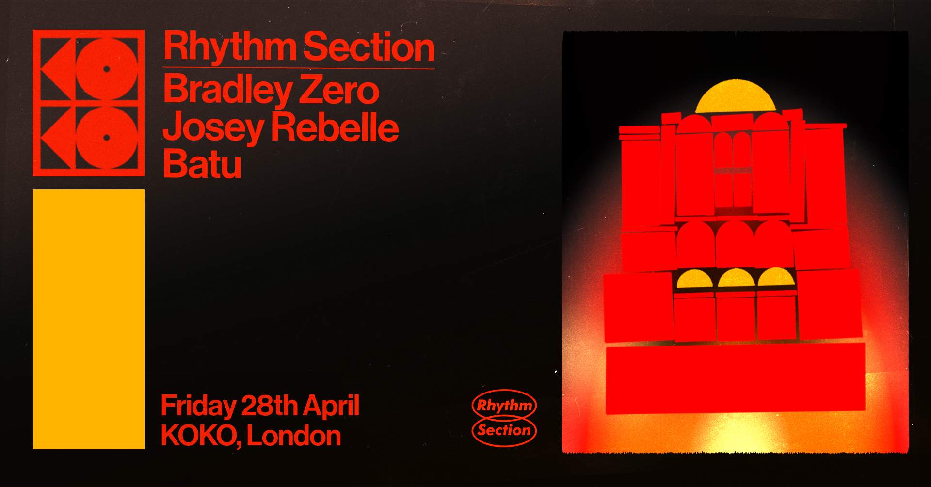 1ST BIRTHDAY W/ Rhythm Section: Bradley Zero, Josey Rebelle, Batu - Página frontal