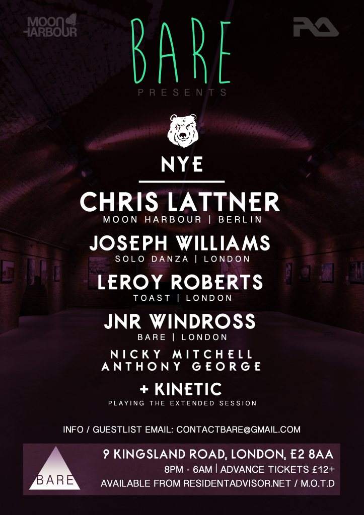 Bare NYE In The Arch with Chris Lattner - フライヤー裏